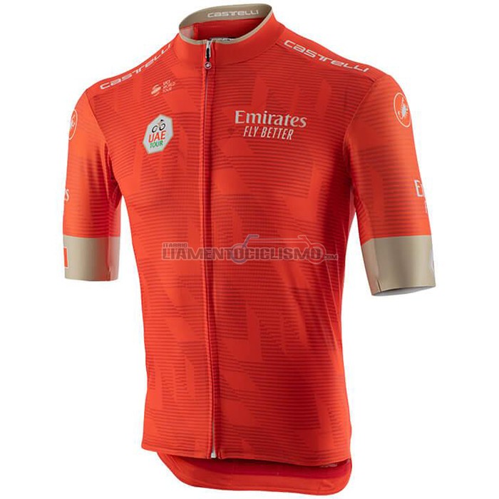 Abbigliamento Ciclismo UAE Tour Manica Corta 2020 Rosso